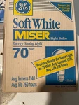 Ge Light Bulbs Soft White Miser Energy Saving, 70 Watts, Pack Of 3 (three) 1140. Fixed Price $22.00.