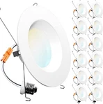 Sunco Led Recessed 5"-6" 12 Pack Selectable 2700k/3000k/3500k/4000k/5000k 75w13w. Fixed Price $44.75.