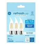 (3 Bulbs) Ge Refresh Led Cool White Chandelier Bulbs, 60 Watt Equivalent, 5.5. Fixed Price $11.77.