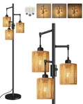 Goebleson Dimmable Floor Lamp, Farmhouse Tall Standing 70.3" Tree Lamp With 3 Ro. Fixed Price $83.32.