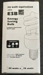 Warm White Compact Fluorescent Spiral Light Bulb 75 Watt Equivalent. Fixed Price $4.99.