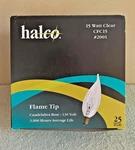 Halco 2001 Cfc15 Clear 15w 130v Flame-tip Candelabra Base Light Bulb Lot Of 24. Fixed Price $25.00.