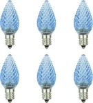 6 Pack Holiday Lighting Outlet Led C9 Replacement Bulb, Christmas Lights Blue. Fixed Price $24.86.