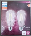 (8 Bulbs) Philips Led 75w Clear Soft White St19 Dimmable, 800 Lumens. Fixed Price $29.98.