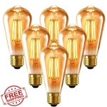 Anwio St58 Edison Led Filament Bulbs 6pk, Dimmable 5w Warm White E26. Fixed Price $71.99.