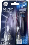 Ge Reveal Hd+ 60w Candelabra Light Bulbs 2-pack Clear B-type Dimmable 490 Lumens. Fixed Price $9.98.