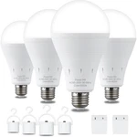 Stay Lit During Power Outages - 4 Pack Rechargeable Led Bulbs E26. Fixed Price $51.99.