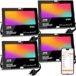 4 Pack 30w Led Flood Light Rgb Smart Outdoor Landscape Lights App Control. Fixed Price $71.27.