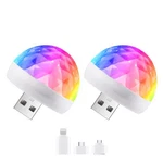 Orlabno Usb Mini Disco Ball Sound Activated Party Light, 2pack, White. Fixed Price $13.46.