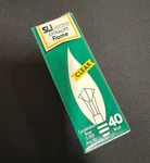 40ba9/e12/cl Candelabra Base E12 40w 130v Clear Bent Tip Bulb. Fixed Price $11.95.