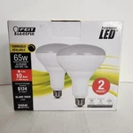 (2-pk) Feit Electric 9.5 Watt E26 Br30 Soft White Led Dimmable Light Bulb. Fixed Price $13.99.