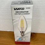 5 Pack Satco S29890 Filament 40w Candelabra 4w Ctc/led/30k/cl/120v. Fixed Price $13.99.