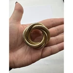 Vintage Gold Tone Interlocking Knot Brooch Square Tube Textured Circle Pin J93. Fixed Price $16.29.