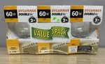 3 Pack Sylvania 60w Watt 120v Double Life Clear Globe Light Bulbs Indoor G25. Fixed Price $59.98.