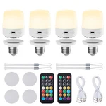 Minetom E26 Rechargeable Light Bulbs With Remote And 4 Pack, Multicolor. Fixed Price $75.94.