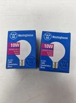 (2) Replacement Bulbs Westinghouse 03830 10w 120v White Tested New Old Stock. Fixed Price $12.99.