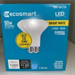 2pk Ecosmart 90w Led Light Bulb Br30 Dimmable Flood Soft White Long Life. Fixed Price $9.99.