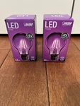 Feit Electric A19 120v 4.5w E26 Clear Glass Purple Violet Led Bulb 2 Pack. Fixed Price $13.95.