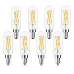 Aielit T8 4w Led Bulb E12 Mini Candle Base, Edison-style Filament, 8-pack 3000k. Fixed Price $47.98.