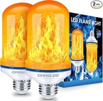 New 2 Pack Cppslee Upgraded Led Flame Light Bulbs, 4 Modes Flickering, E26 Base. Fixed Price $9.99.