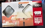 Sylvania Soft White 100 Watt Light Bulbs Nos 4 Pack. Fixed Price $24.99.