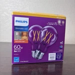 Philips Dimmable Led Soft White Light 60w Replacement 8w Warm Glow - 2 Pack. Fixed Price $16.95.