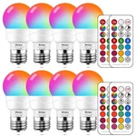 Melpo Led Color Changing Light Bulb With Remote Control, 5w 40w Equivalent, 500l. Fixed Price $38.29.