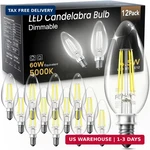 Tjoy Led Candelabra Bulbs Dimmable, 60w Equivalent Chandelier Light Bulb, E12 Sm. Fixed Price $43.95.
