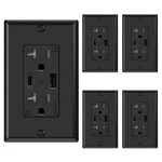 Elegrp Usb Wall Outlets, 20 Amp C Outlets Outlet, Black. Fixed Price $81.05.