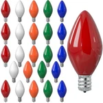 Romasaty 25 Pack C7 Led Christmas Light Bulbs, C7led Multicolor-glass. Fixed Price $23.23.
