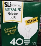 Sli Lighting G40 Globe Bulb Extra Life Clear 40w 130v 61010 (lot Of 5). Fixed Price $24.99.