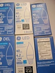 Lot Of 6 -ge Led Clear 40w 4.2w 300 Lumens-6bulbs -dimmable. Fixed Price $15.99.