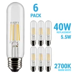 6 Pack Satco Led Bulbs 5.5w =40w 120v T10 Medium E26 Dimmable Clear 2700k. Fixed Price $34.00.