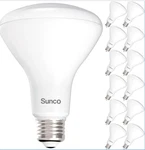 Sunco Br30 Led 6000k 11w 850lm E26 Daylight 24 Bulbs (2x12 Pack). Fixed Price $59.00.