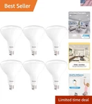 Sunco 6 Pack Br40 Led Light Bulbs, Indoor Flood Lights, Recessed Can Bu.... Fixed Price $55.99.