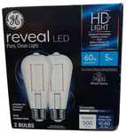 Ge Reveal Hd+ Led Clear Decorative Light Bulbs Dimmable Pack Of 4. Fixed Price $9.79.