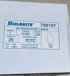 Bulbrite 7w 120v - Clear Bulbs Oem Box Of (25) New. Fixed Price $50.00.