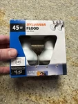 Sylvania R20 45 Watt Dimmable Indoor Flood Light Bulb 2 Pack. Fixed Price $17.99.