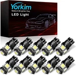 Yorkim 194 Led Bulbs White 6000k Super Bright 5th Generation, T10 168 Bulb F. Fixed Price $14.49.