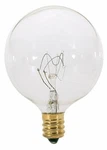 Satco A3921 130v Candelabra Base 15-watt G16.5 Light Bulb, Clear. Fixed Price $10.07.