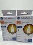 (2a) Ge 40w/4w Soft White Led Cam Decorative Clear Finish Light 2 Bulbs Per Box. Fixed Price $11.04.