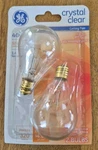 Ge Crystal Clear 40w, 320 Lumen Faceted Ceiling Fan A15 Intermediate 2 Bulbs. Fixed Price $13.74.