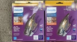 Philips Warm Glow Effect 60w Soft White Candle Dimmable Led Ligh (2box Of 3pk). Fixed Price $19.99.