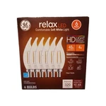 Ge 40w Relax Led Hd Candelabra Base Light Bulb 6-pack Softwhite Dimmable New Nib. Fixed Price $17.77.