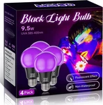 Pizhlo 4 Pack 9.5w Led Black Light Bulb, A19 E26 Count (pack Of 1),. Fixed Price $25.35.
