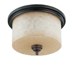 Patina Bronze Saddle Stone Glass Energy Star Led Flush Ceiling Light. Fixed Price $47.99.