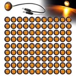 100 Pcs 3/4 Inch Round Side Marker Amber Lens & Light Button 3 Led With Conne.... Fixed Price $161.78.