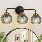 Mokatng 3-light Green Glass Bathroom Vanity Fixture. Fixed Price $124.99.