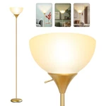 Floor Lamp For Living Room & Bedroom, Standing White Drop-resistant Modern Desig. Fixed Price $57.45.