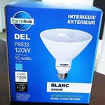 Earthbulb Par38 Led Indoor Outdoor Dimmable 120w 1200 Lumens White Flood Light. Fixed Price $8.00.